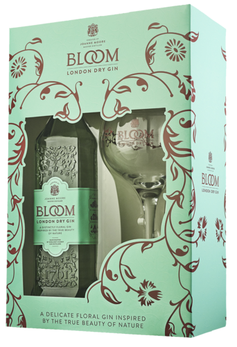 Bloom London Dry Gin + Coppa glas Giftpack 70CL