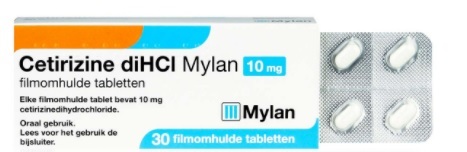 Mylan Cetirizine dihcl 10 miligram 30 tabletten