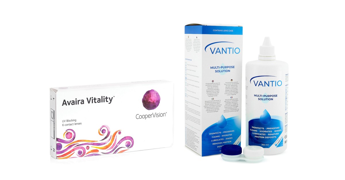 Avaira Vitality (6 lenzen) + Vantio Multi-Purpose 360 ml met lenzendoosje