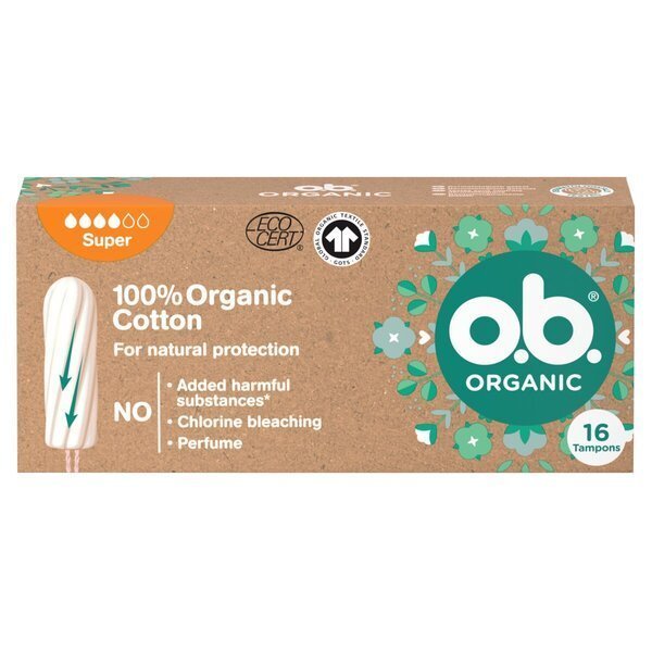 O.B. Organic cotton tampons super 16st