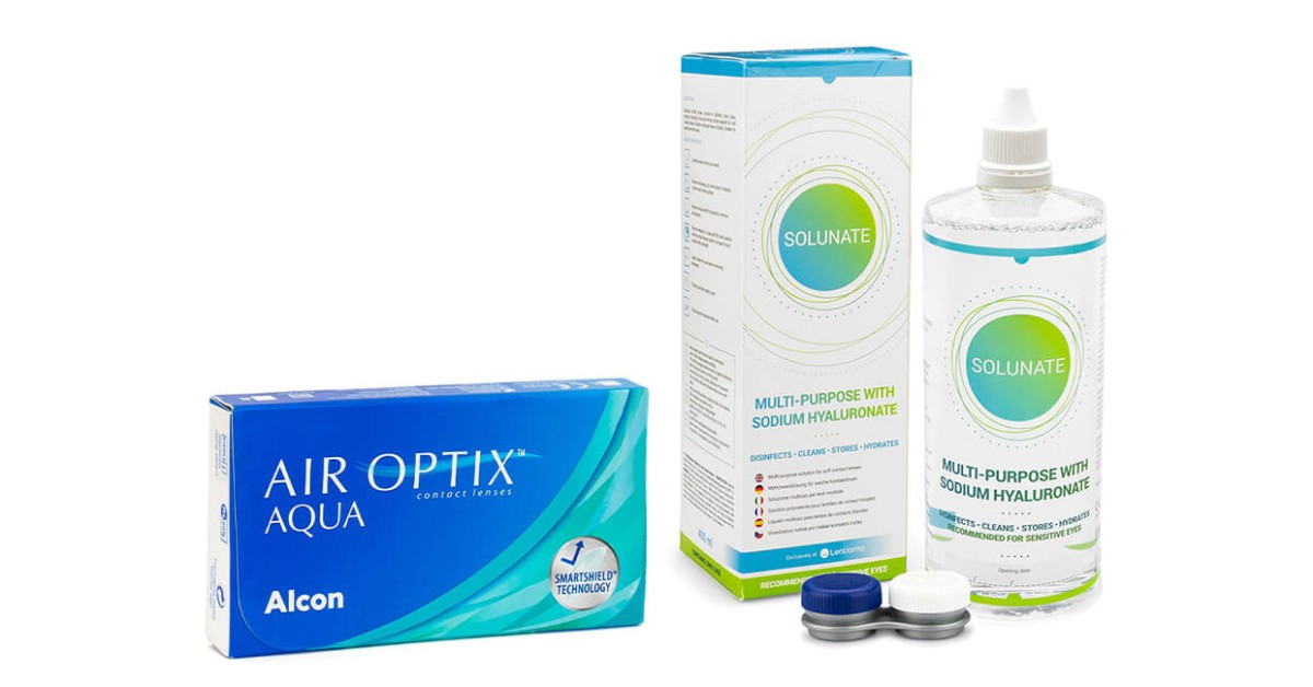 Air Optix Aqua (6 lenzen) + Solunate Multi-Purpose 400 ml met lenzendoosje