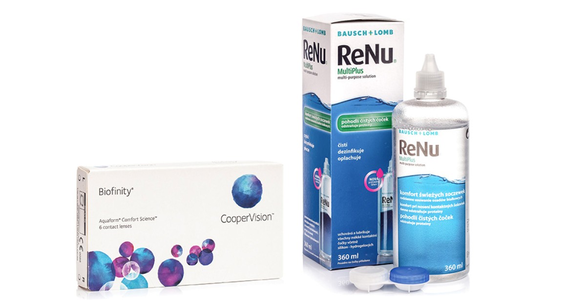 Biofinity (6 lenzen) + ReNu MultiPlus 360 ml met lenzendoosje