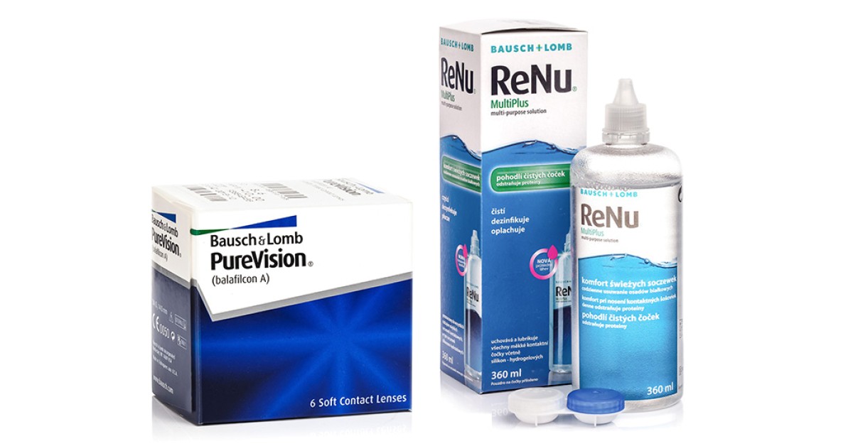 PureVision (6 lenzen) + ReNu MultiPlus 360 ml met lenzendoosje