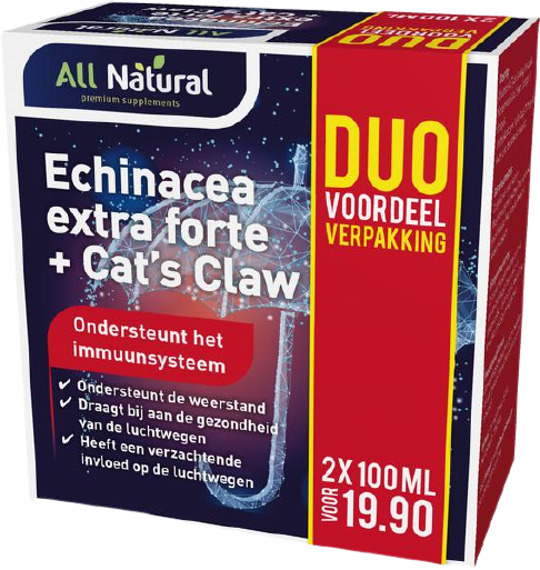All Natural Echinacea extra forte + cat's claw duo verpakking 2x100ml