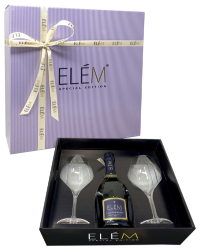 Geen Elem Prosecco Geschenkverpakking met 2 Glazen 75CL