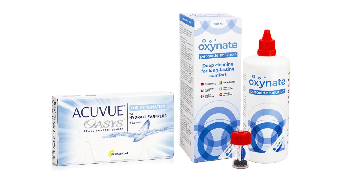 Acuvue Oasys for Astigmatism (6 lenzen) + Oxynate Peroxide 380 ml met lenzendoosje