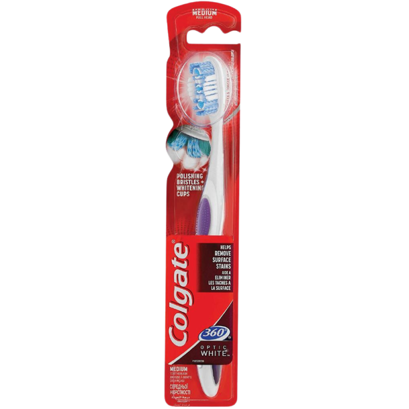 Colgate Tandenborstel 360 optic white medium 1 stuk