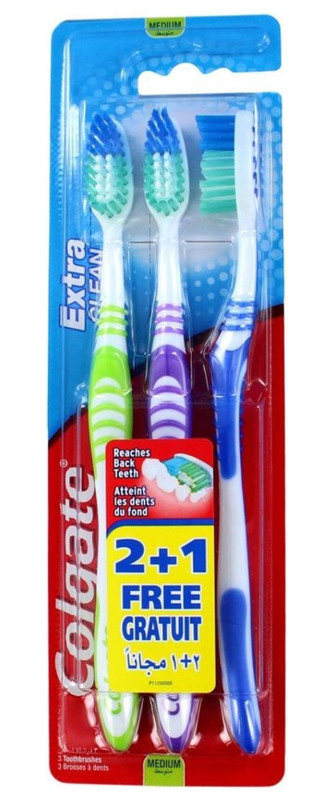 Colgate Tandenborstels triopak extra clean 3 Stuks