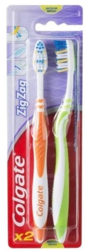 Colgate Tandenborstel zigzag medium 2 Stuks