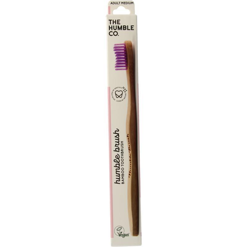 The Humble Co Tandenborstel bamboe medium paars 1 Stuk