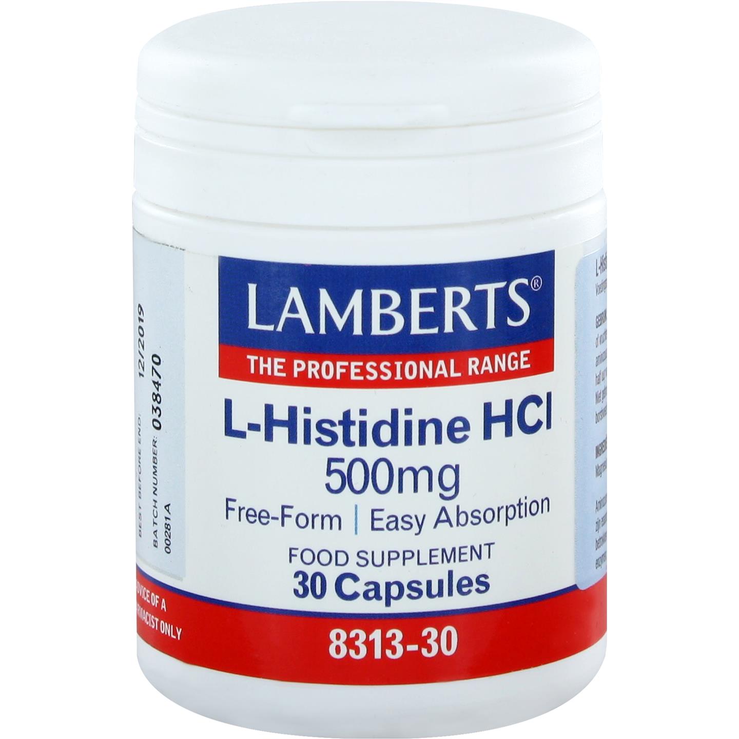 Lamberts L-Histidine HCl 500 mg