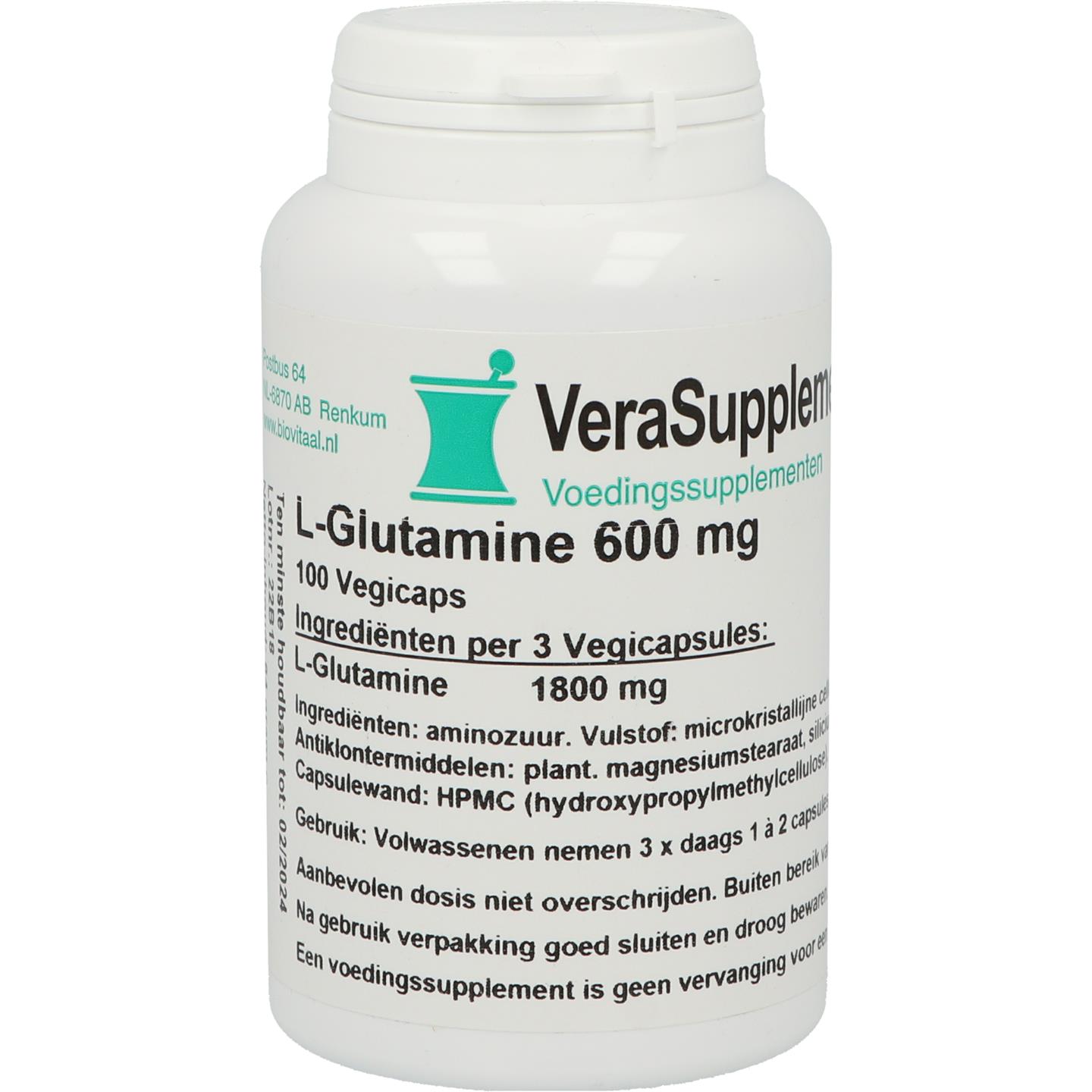 VeraSupplements L-Glutamine 600 mg