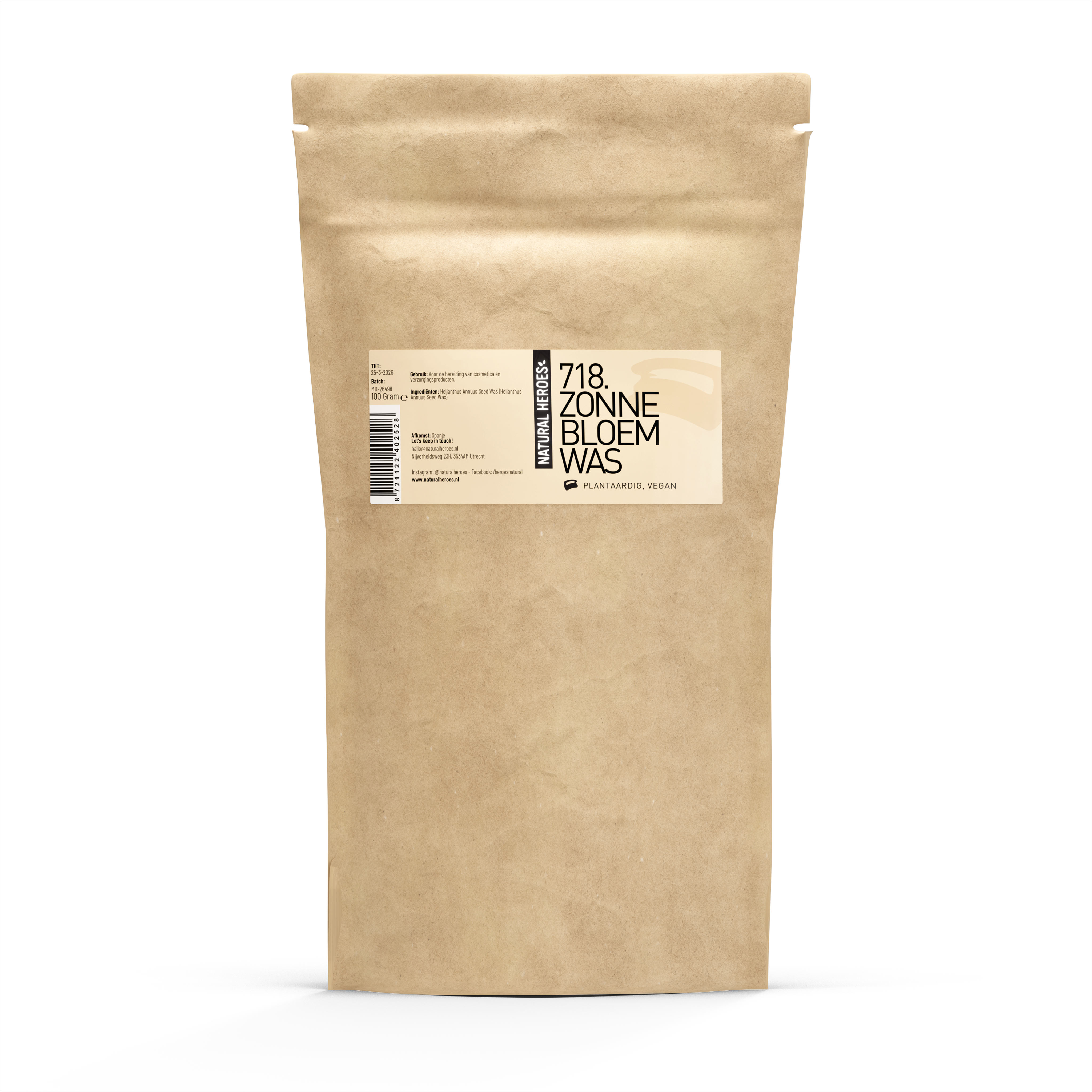 Natural Heroes Zonnebloemwas 100 gram