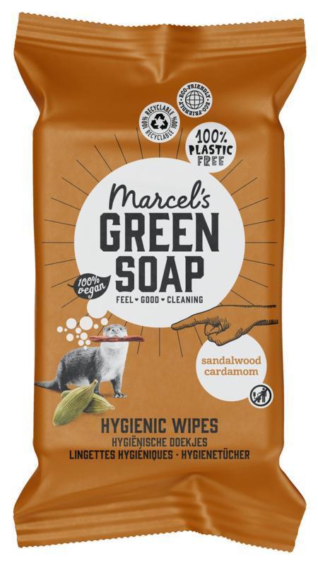 Marcels Green Soap Cleansing wipes sandelhout & kardemom 60 Stuks