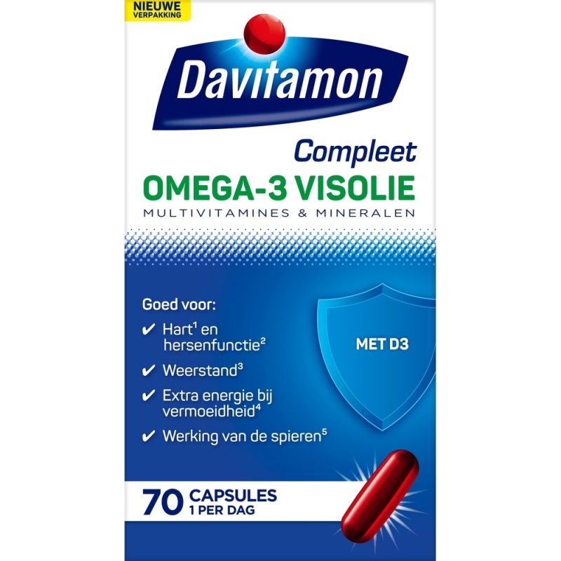 Davitamon Compleet omega-3 visolie 70 capsules