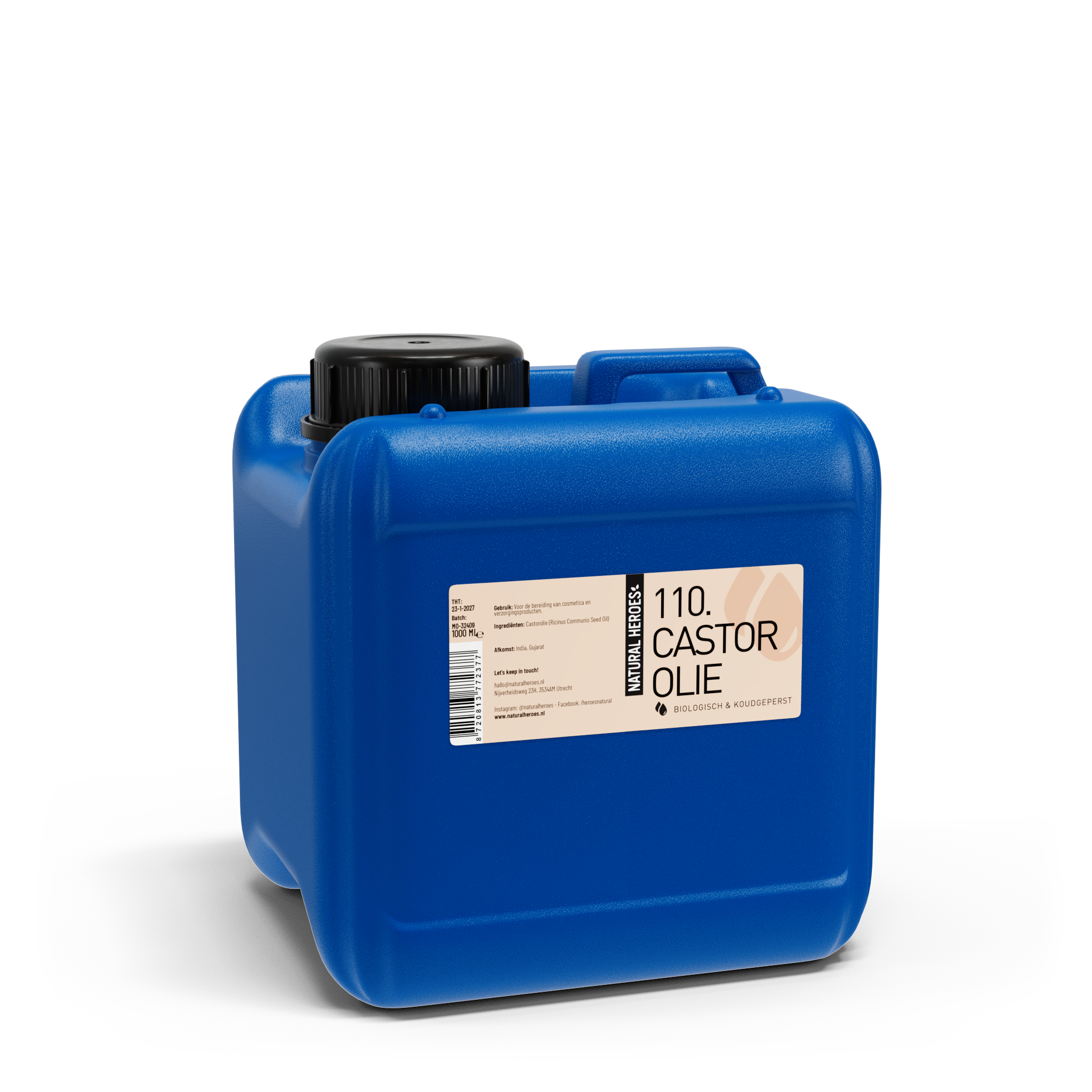 Natural Heroes Castorolie (Biologisch & Koudgeperst) Jerrycan / 1000 ml