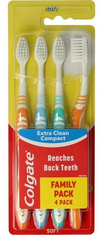 Colgate Tandenborstel extra clean soft 4 Stuks