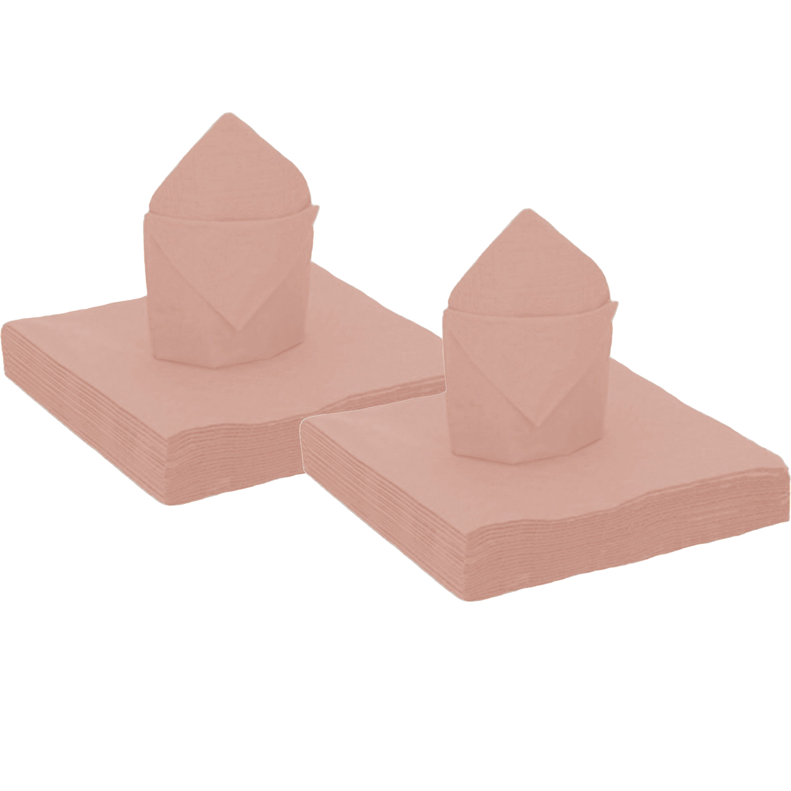 Santex Feest/verjaardag servetten - 50x stuks - rose goud - x cm - papier -