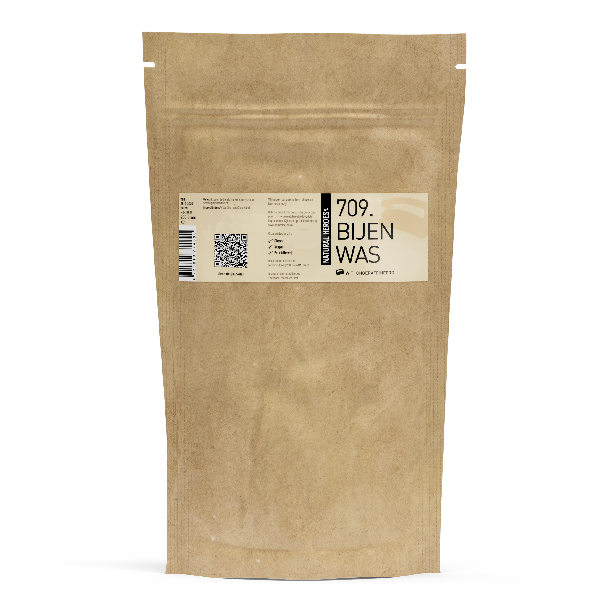 Natural Heroes Bijenwas (Wit) 250 gram