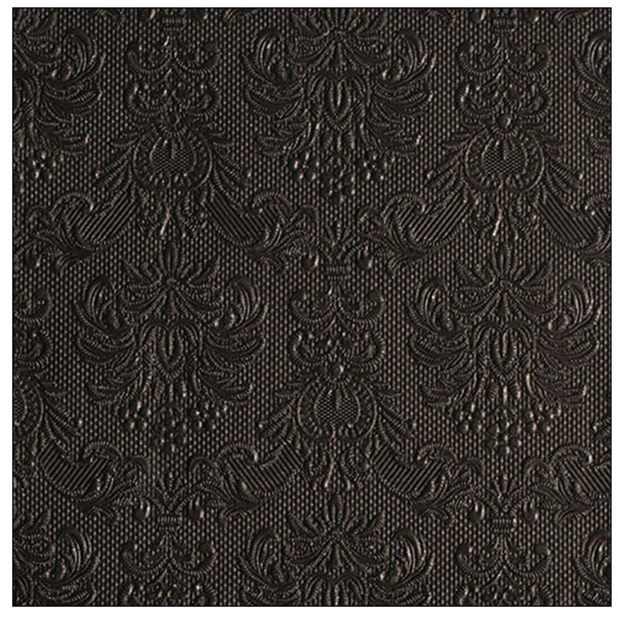 Ambiente Servetten Luxe - 45x stuks - x cm - zwart - barok patroon - 3 laags -