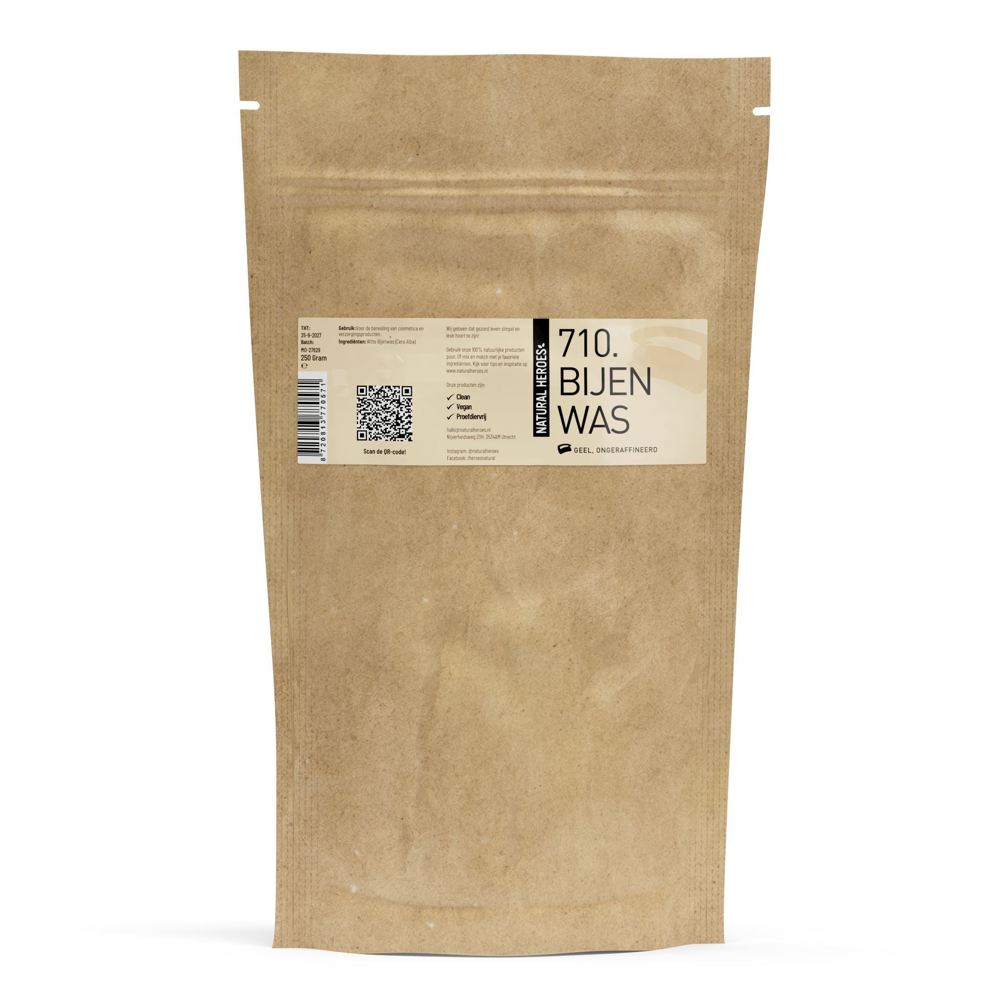 Natural Heroes Bijenwas (Geel) 250 gram