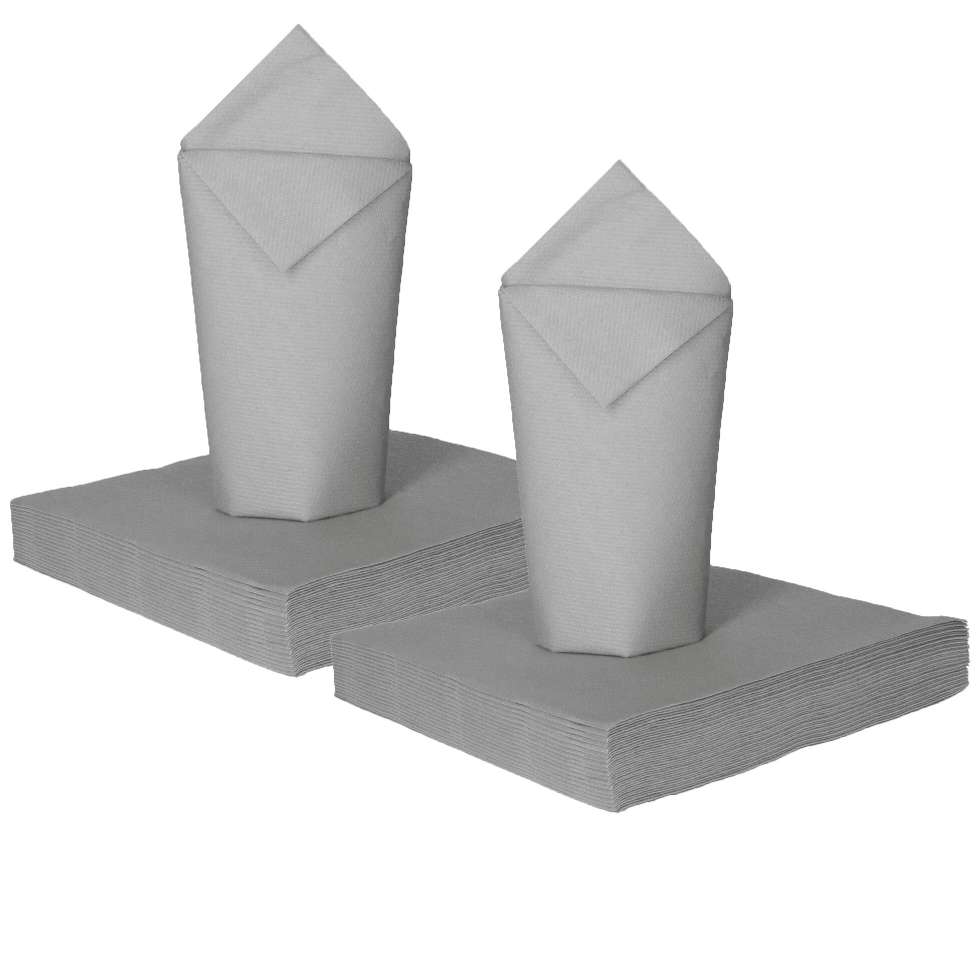 Givi Italia Feest servetten - 100x - zilver - 3 laags - 33 x 33 cm -