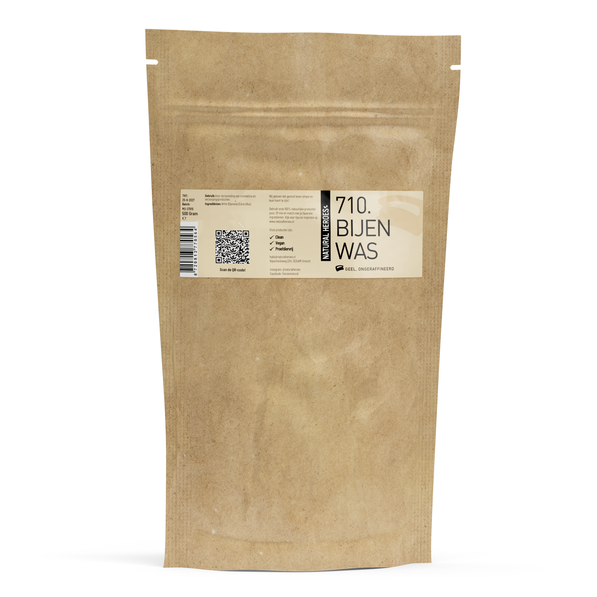 Natural Heroes Bijenwas (Geel) 500 gram