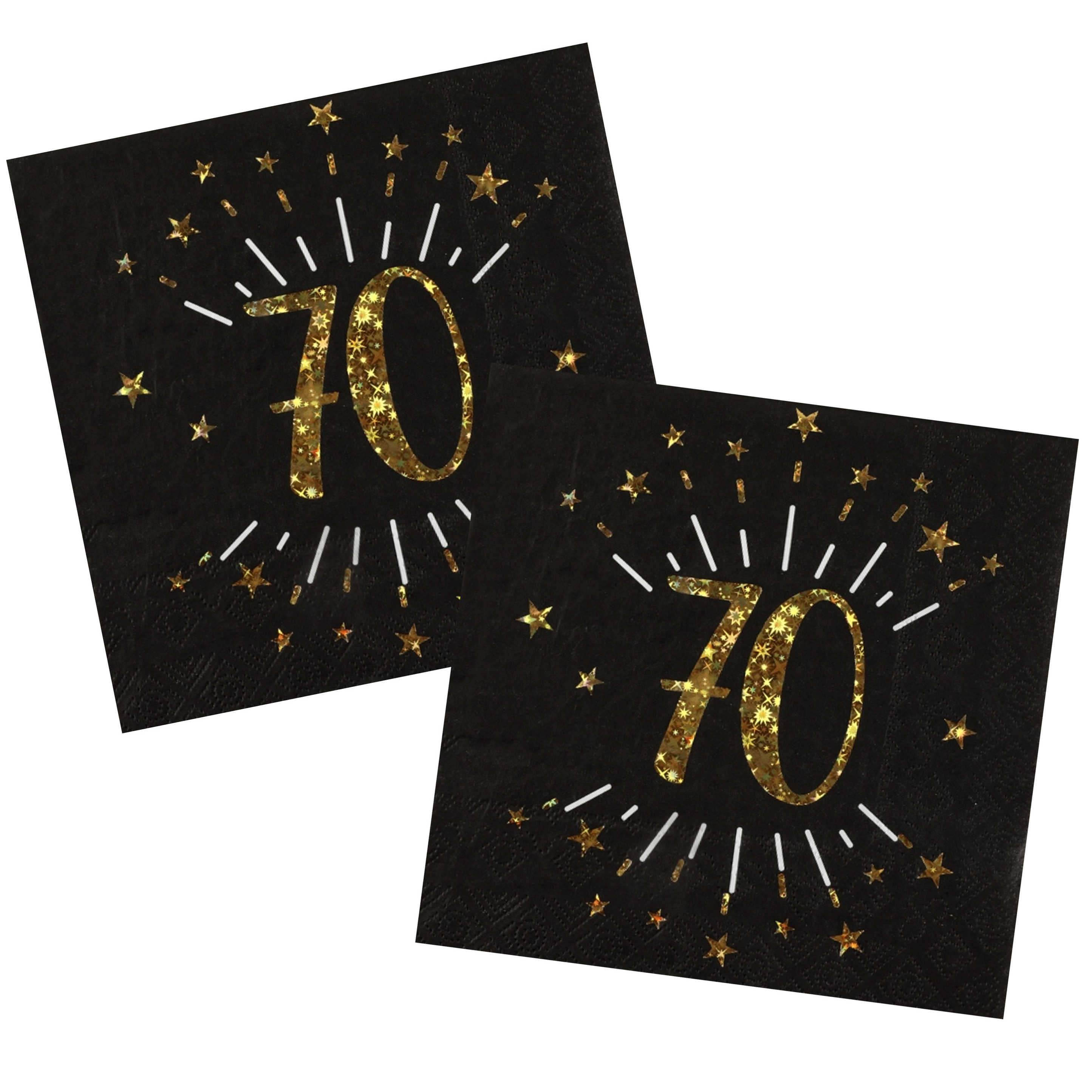 Santex Verjaardag feest servetten leeftijd - 50x - 70 jaar - goud - 33 x 33 cm -