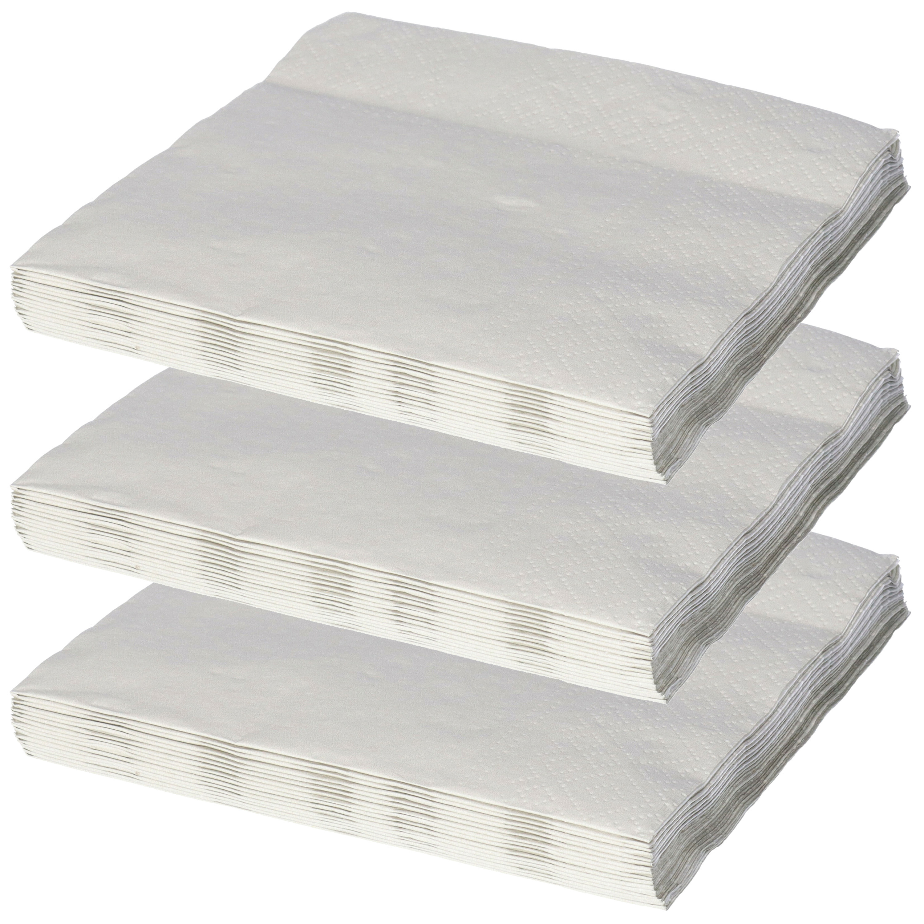 Givi Italia Feest servetten - 80x - zilvergrijs - 3 laags - 33 x 33 cm -
