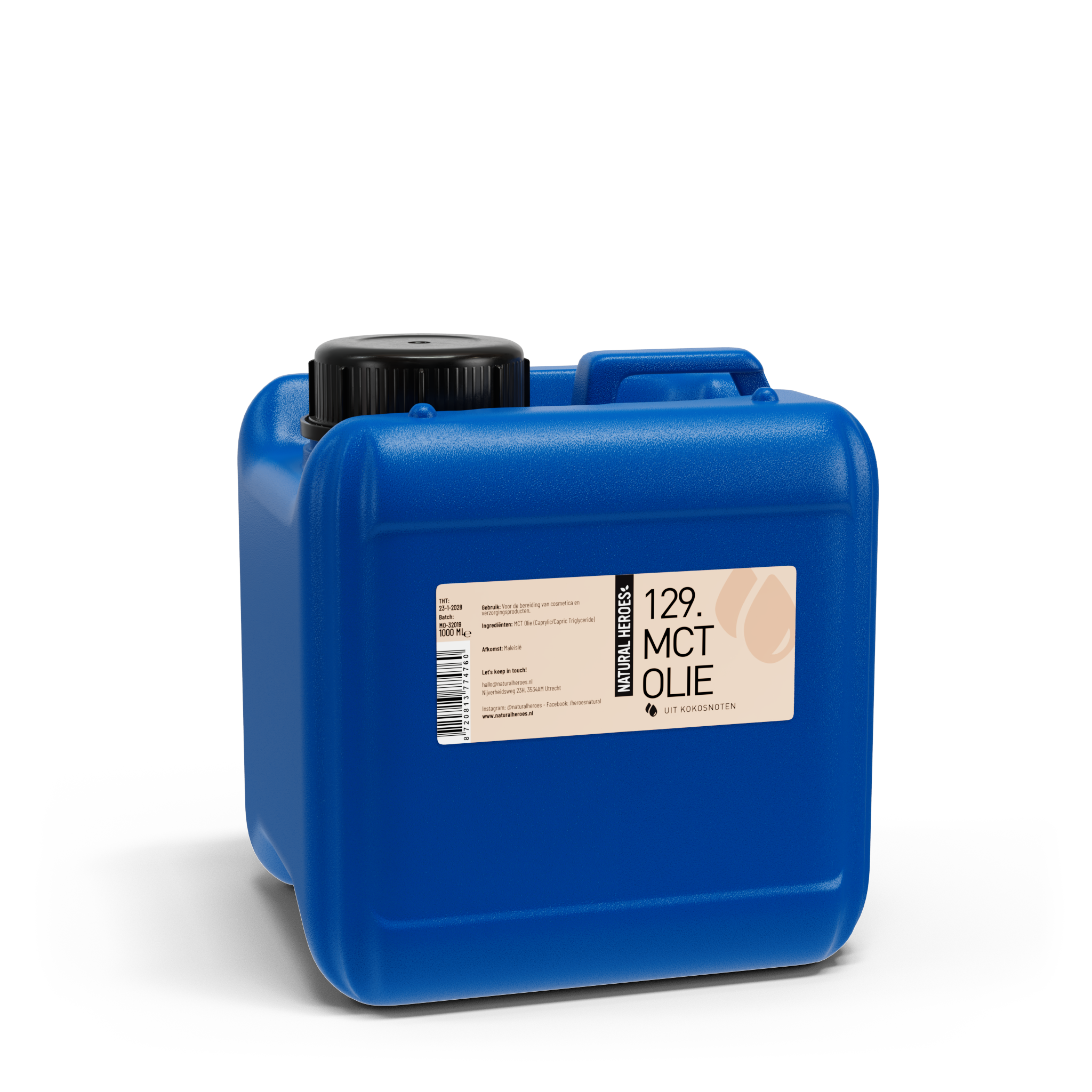 Natural Heroes MCT Olie / Gefractioneerde Kokosolie (Food Grade) 1000 ml (jerrycan)