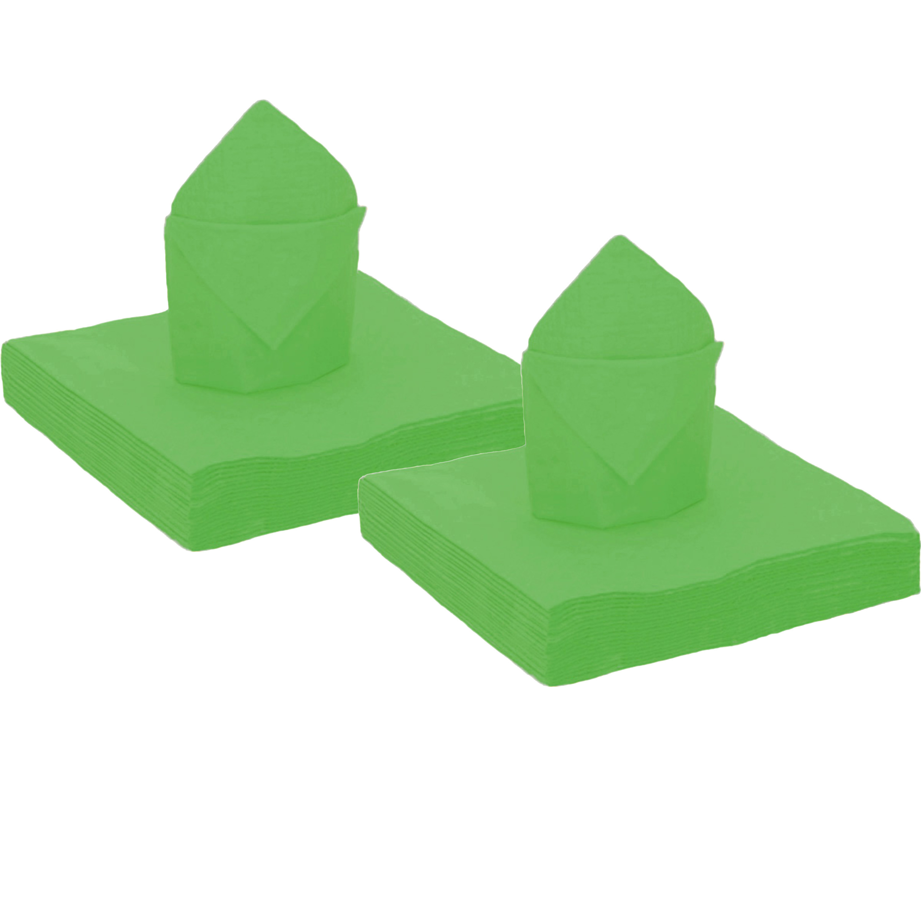 Santex Feest servetten - 100x stuks - felgroen - x cm - papier -
