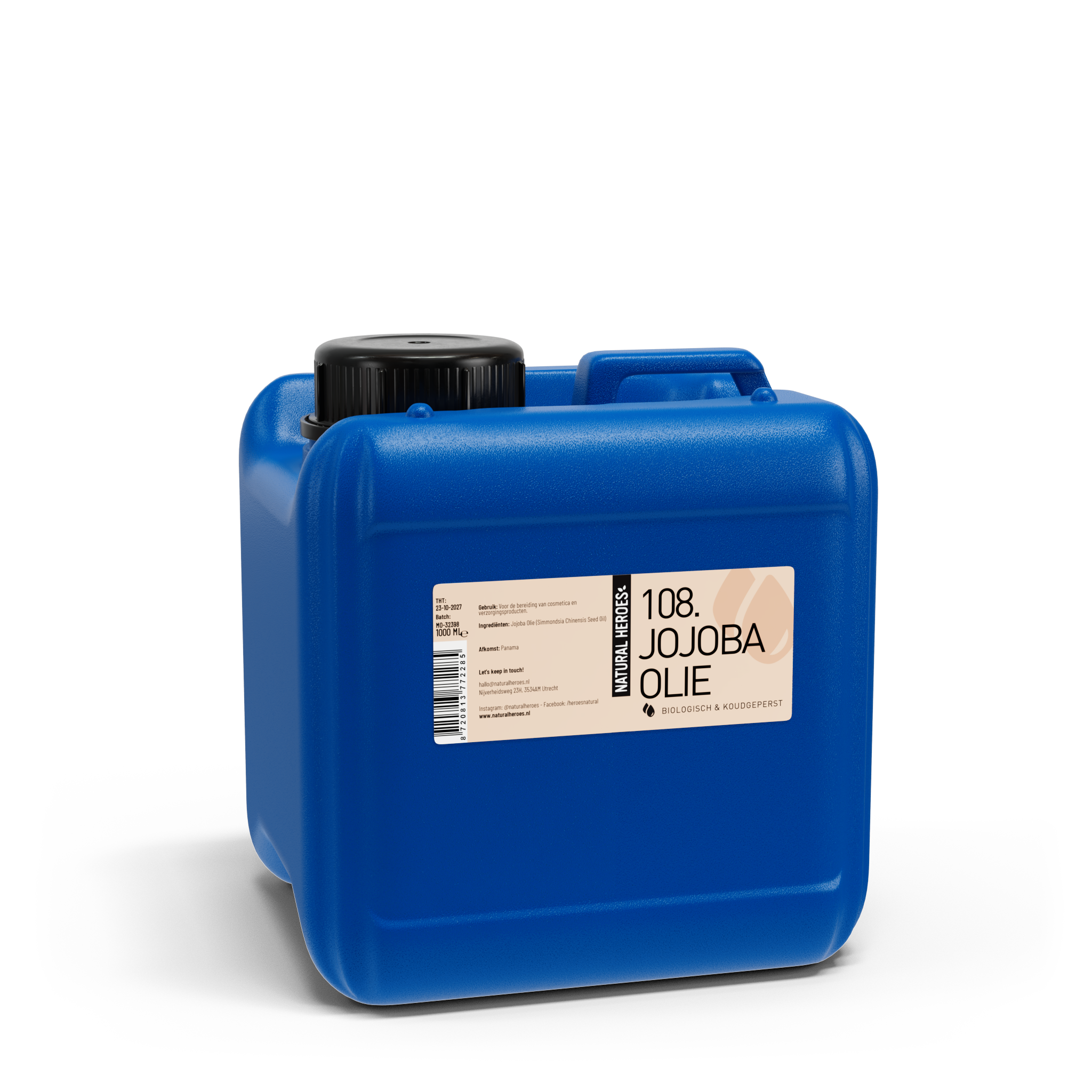 Natural Heroes Jojoba Olie (Biologisch & Koudgeperst) 1000 ml (jerrycan)