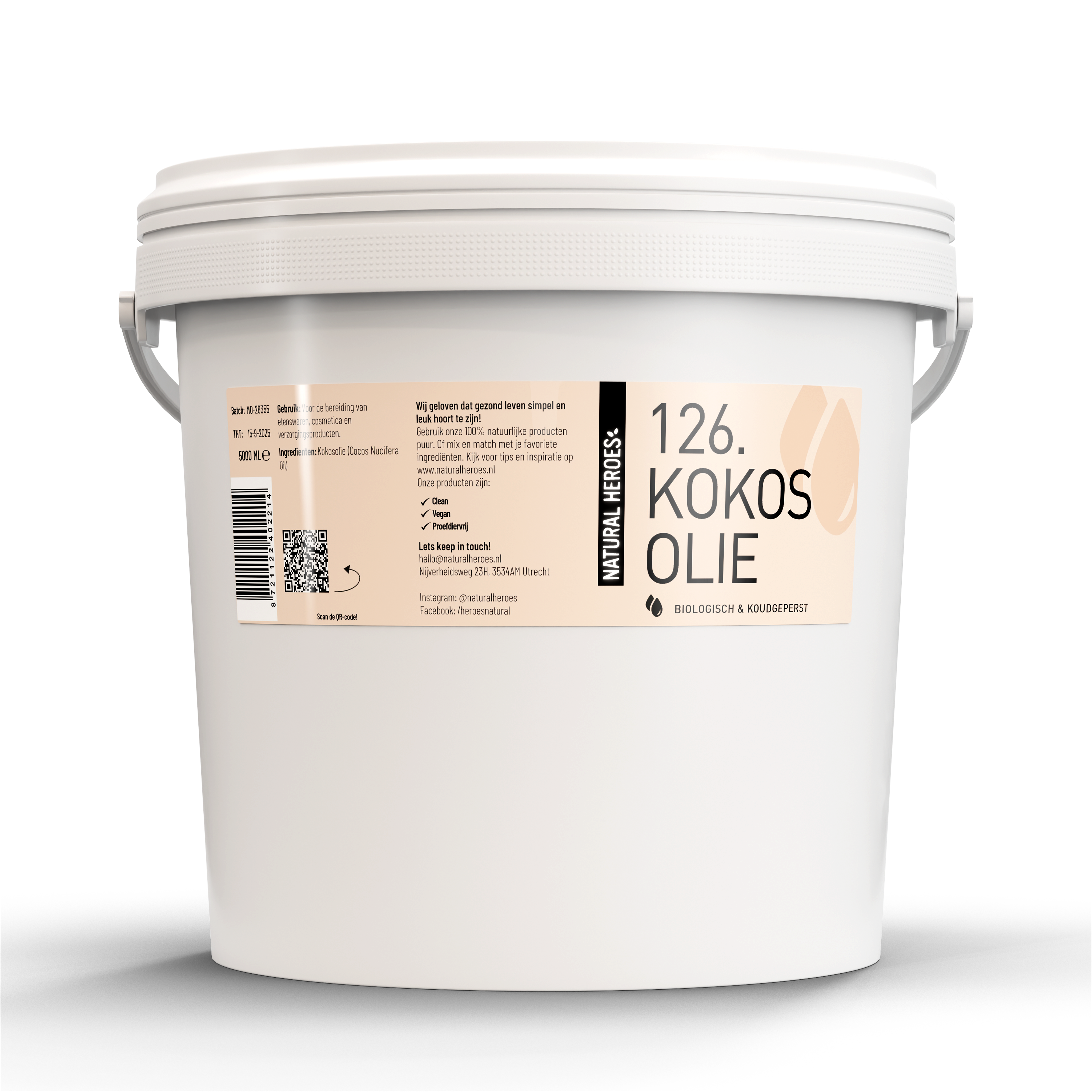 Natural Heroes Kokosolie (Biologisch & Koudgeperst) 5000 ml