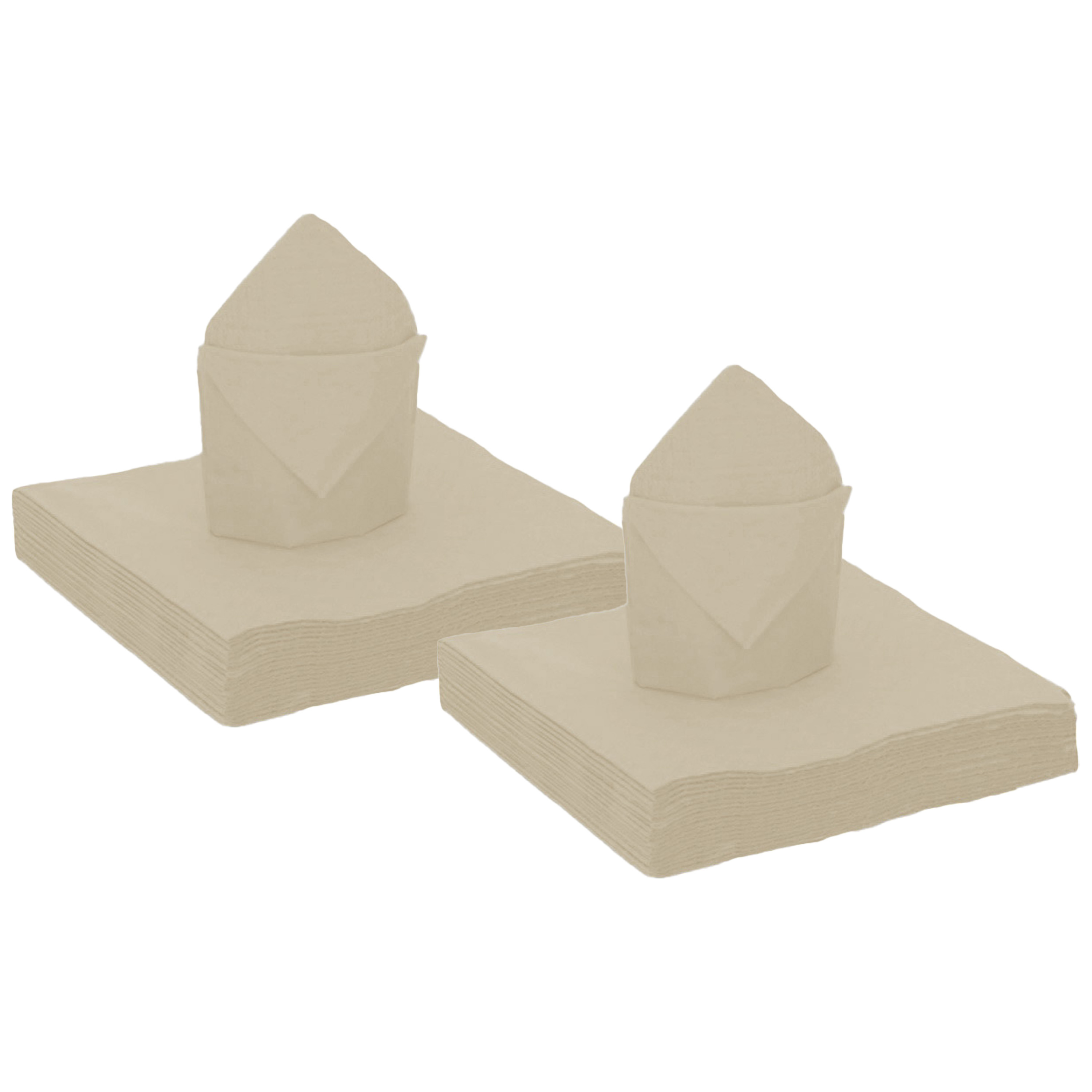 Santex Feest servetten - 80x stuks - taupe/beige - x cm - papier -