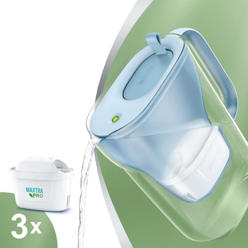 Brita Style eco waterfilterkan blauw + 3 maxtra filterpatronen 2,4 L