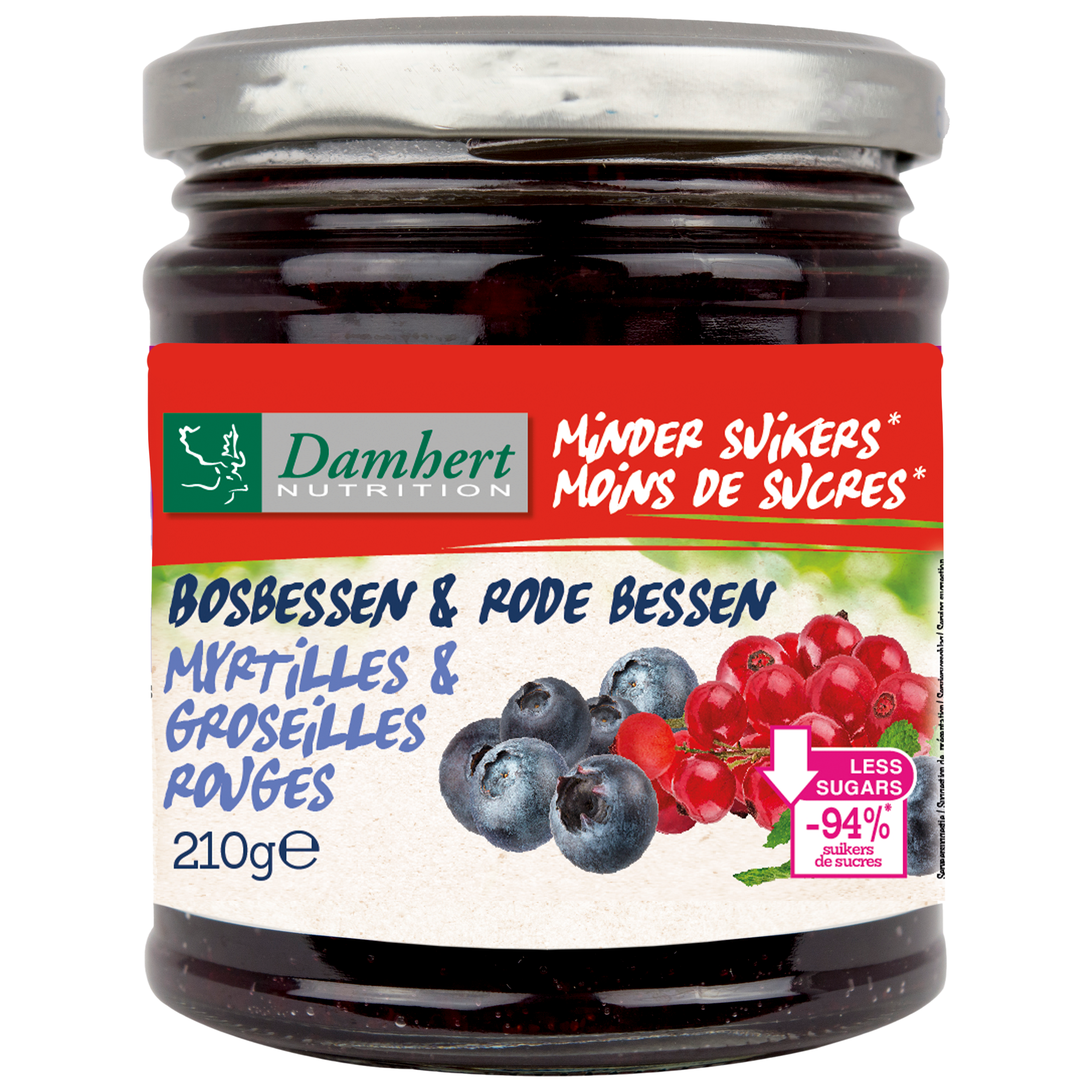 Damhert Low Carb Confituur bosbessen & rode bessen