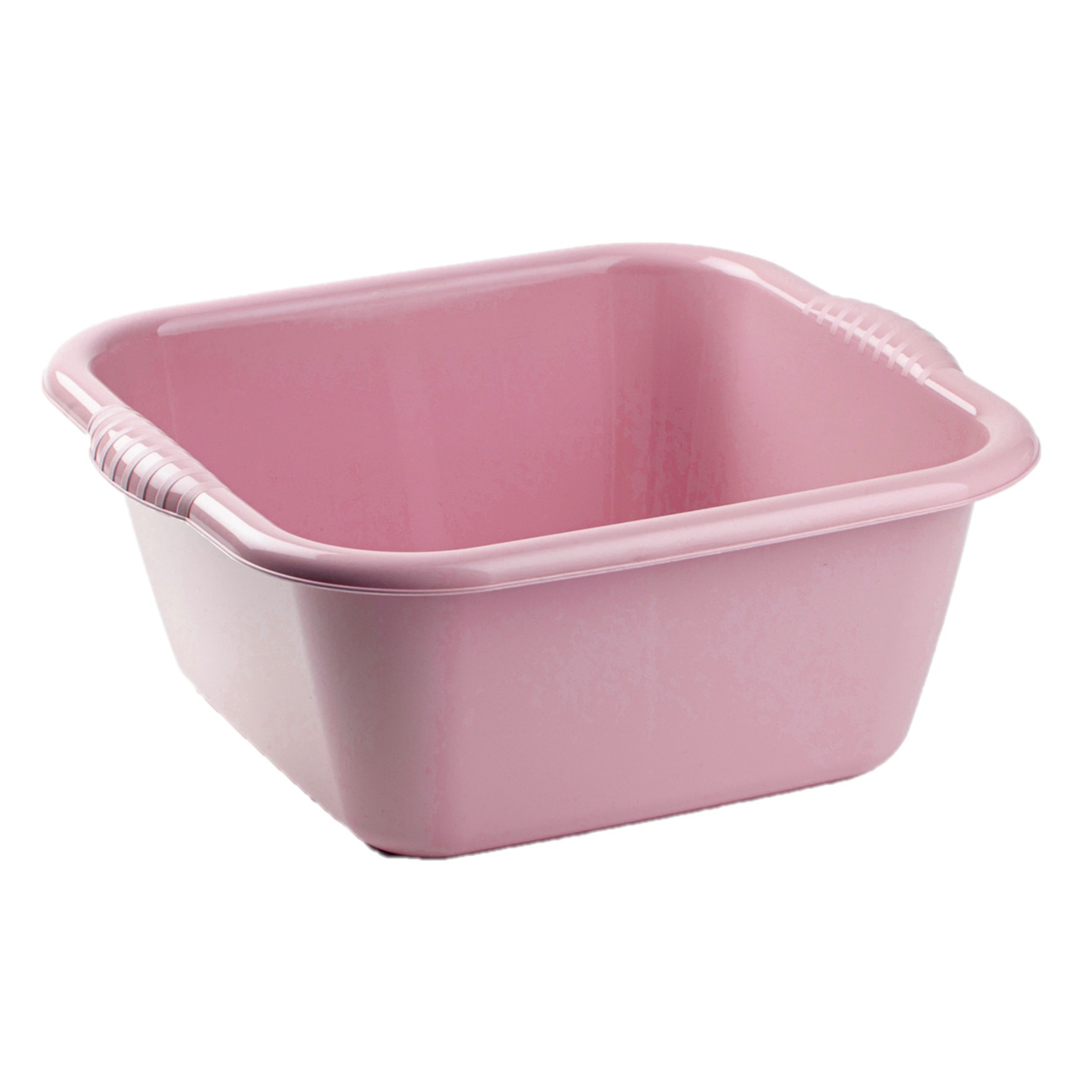 PlasticForte Set van 2x stuks kunststof teiltjes/afwasbakken vierkant 6 liter oud roze -