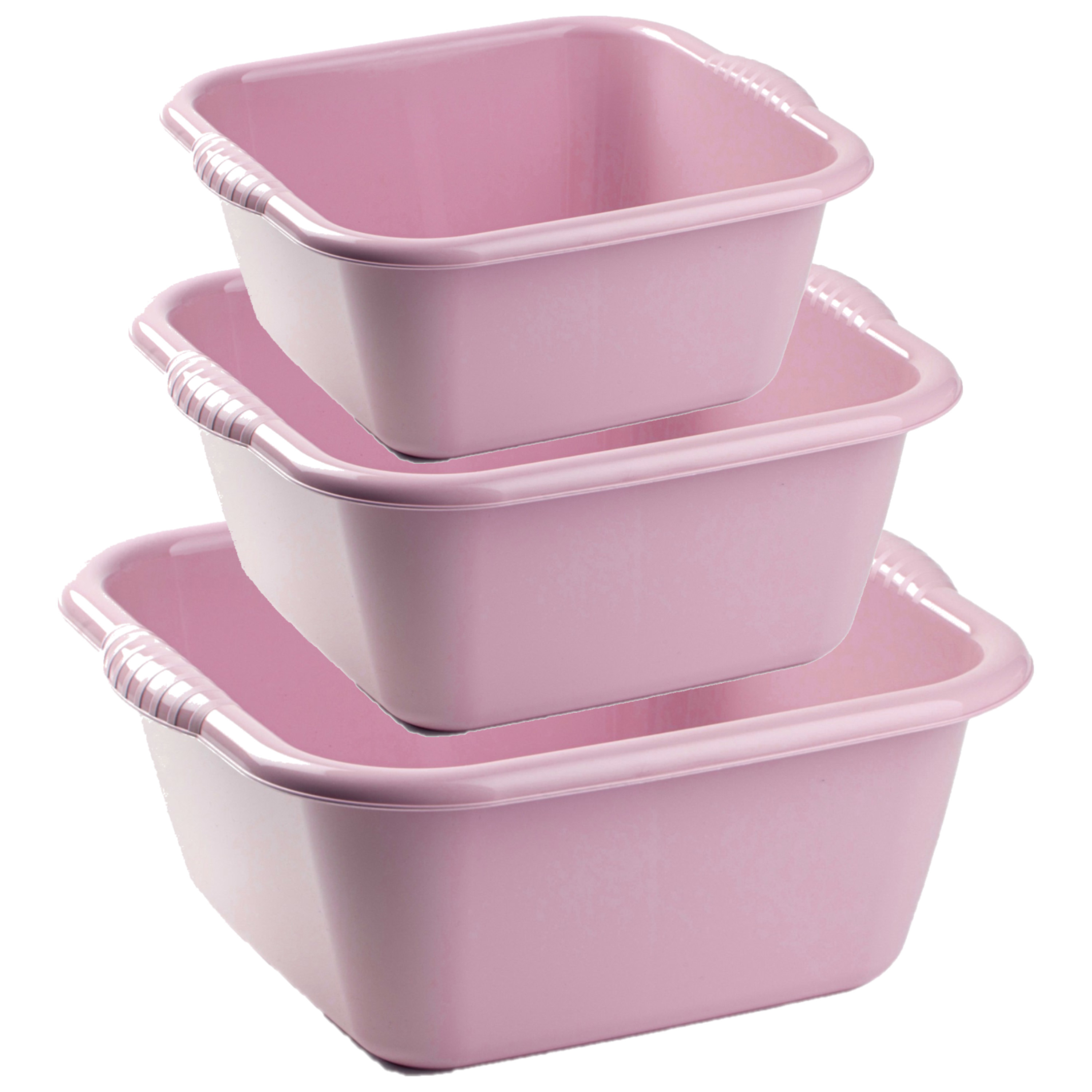 Forte Plastics Voordeelset multi-functionele kunststof teiltjes oud roze in 3-formaten -