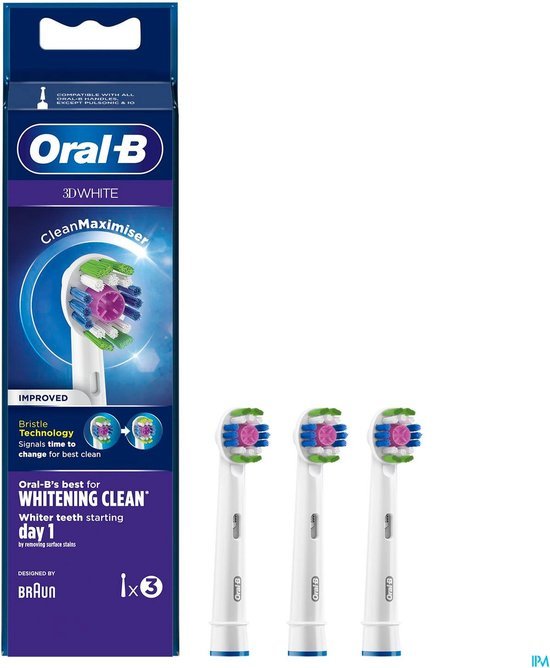 Oral-B 3d white opzetborstels 3 Stuks