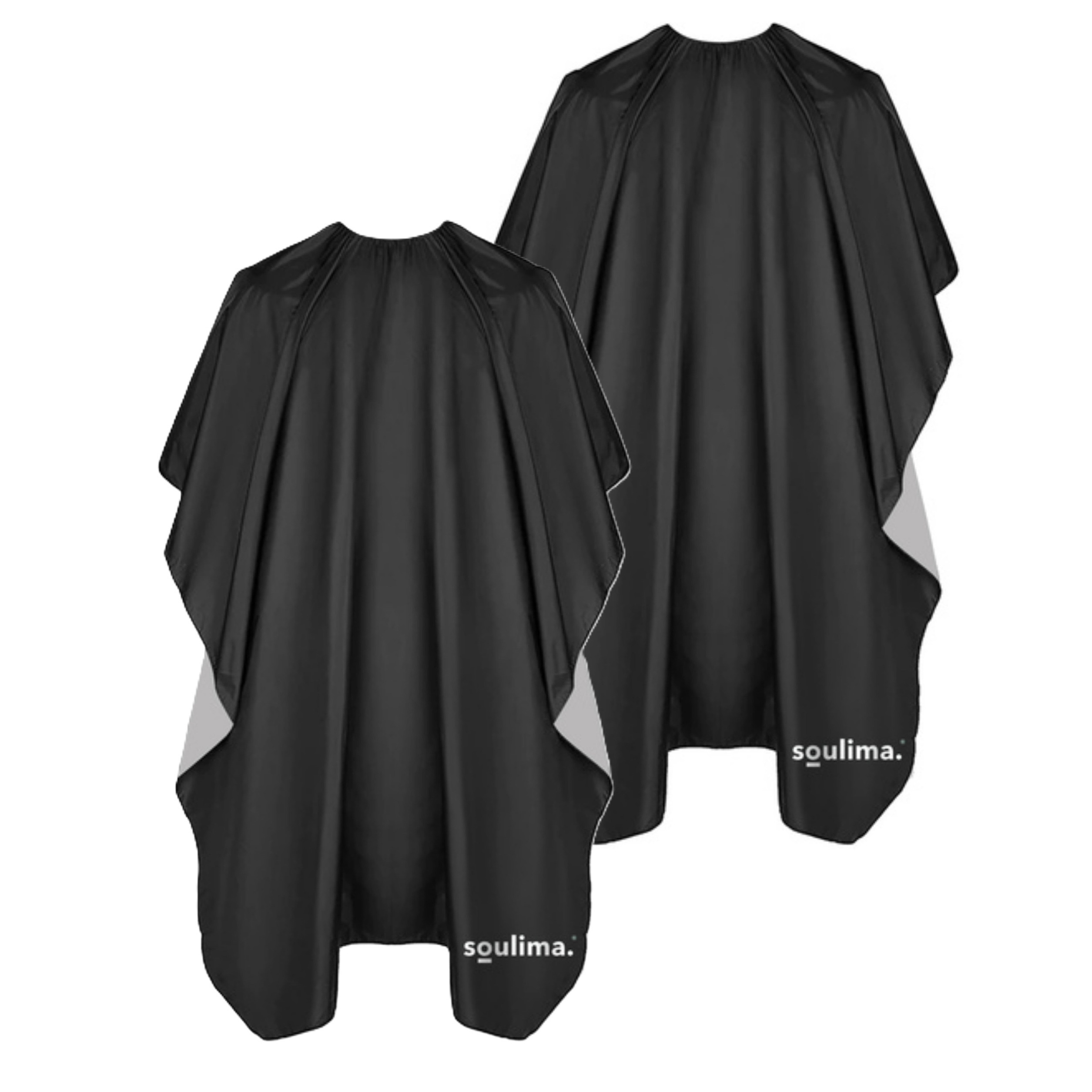 Soulima Kapperscape - 2x - x 100 cm - zwart/zilver - polyester - waterdicht - kapper -