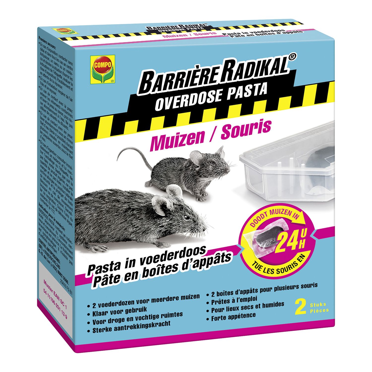 Compo Lokaas Barrière Radikal Overdose Pasta Muizen - 20g In Voederdozen