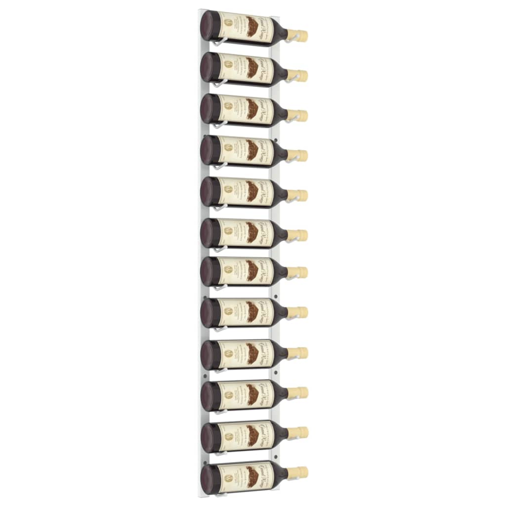 vidaXL Wijnrek voor 12 flessen wandmontage ijzer wit