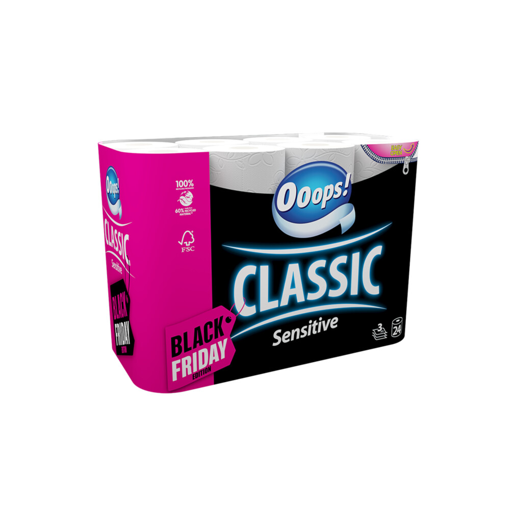 Ooops! Toiletpapier Classic Sensitive 3-laags Black Friday 24 stuks