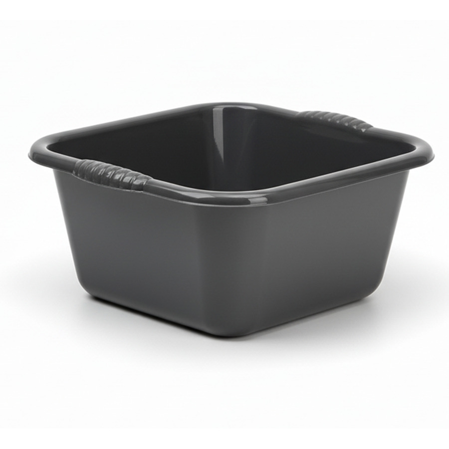 PlasticForte Afwasbak afwas teil - 6 liter - antraciet - kunststof - 31 x 29 x 13 cm -