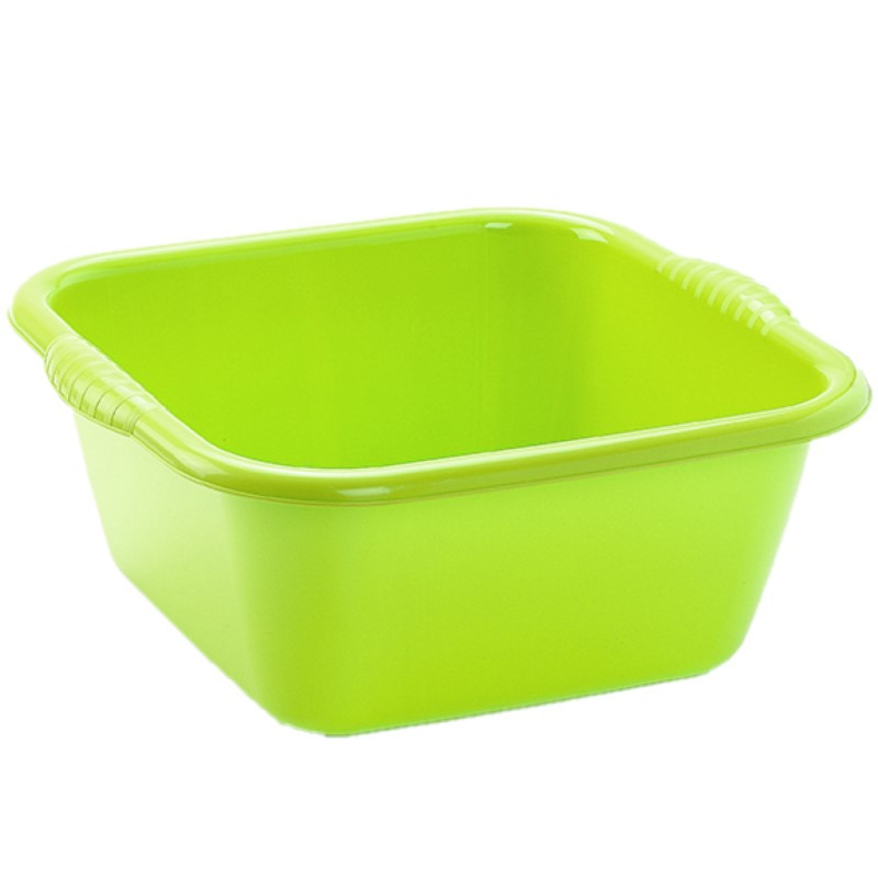 PlasticForte Set van 2x stuks kunststof teiltjes/afwasbakken vierkant 15 liter groen -