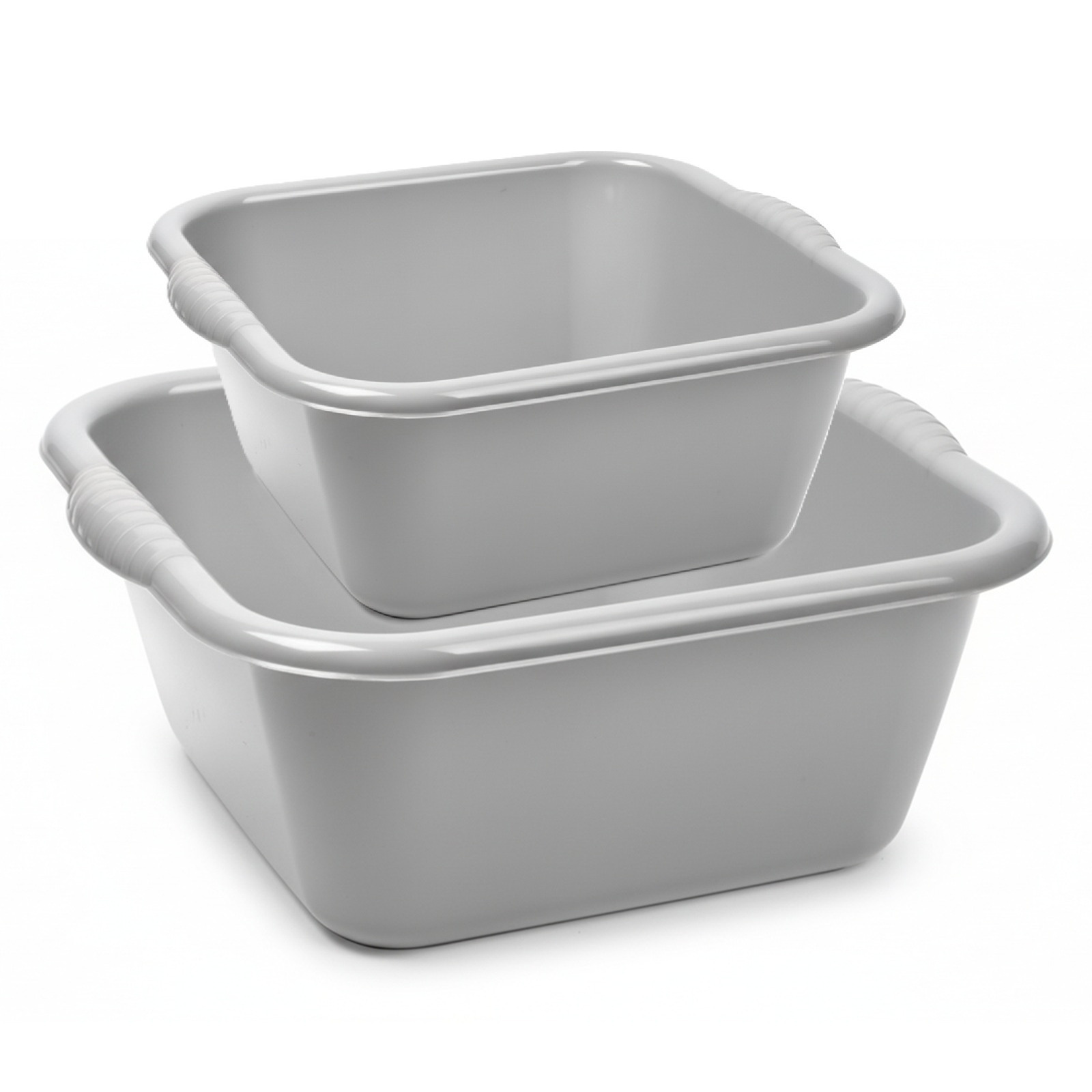 Forte Plastics Afwasbak teil - set van 2 formaten - 10 en 20 liter - grijs - kunststof -