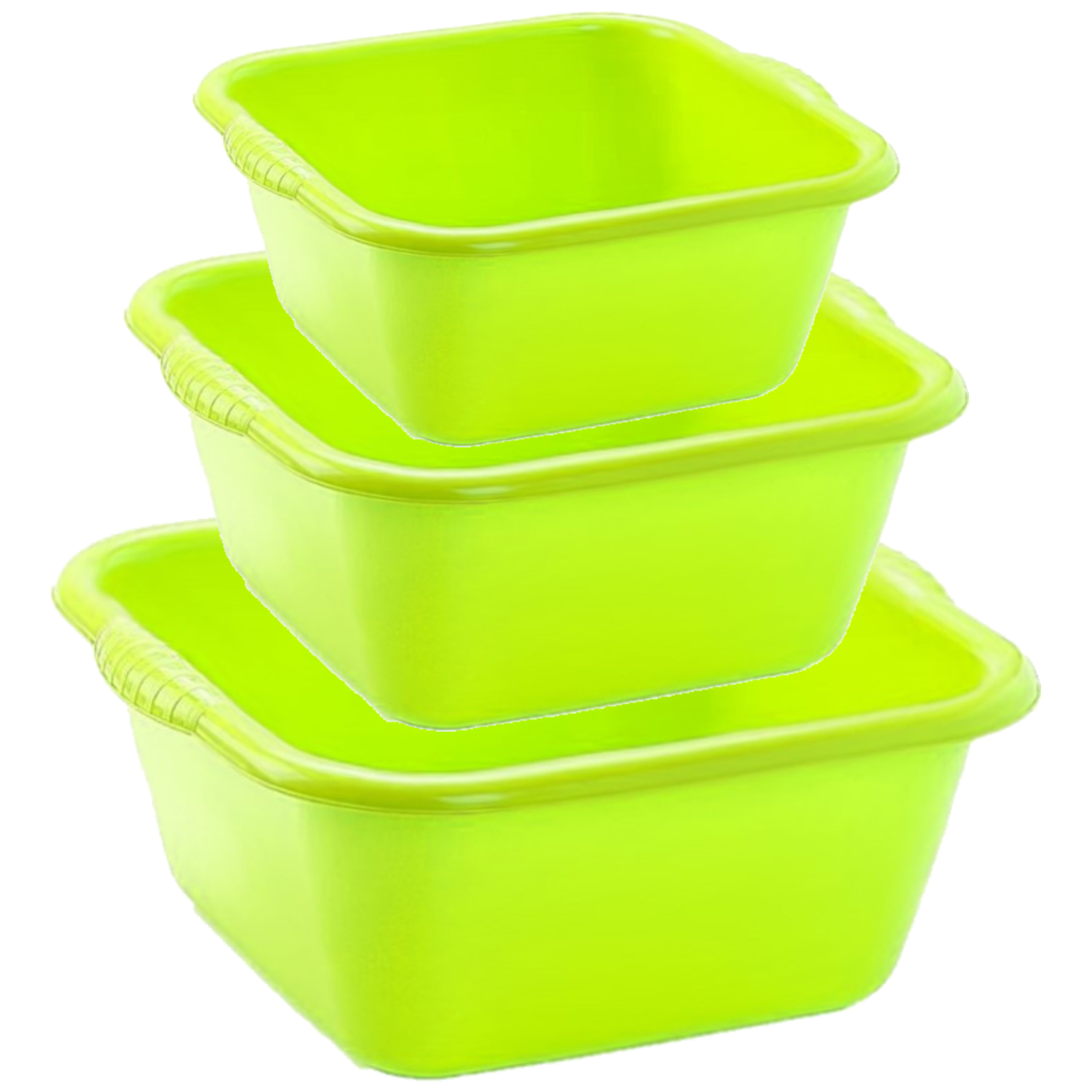 Forte Plastics Voordeelset multi-functionele kunststof teiltjes groen in 3 formaten -