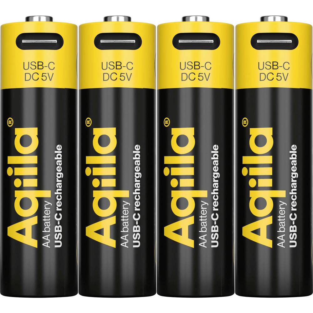 Aqiila Akku Oplaadbare batterij (USB-C) Li-ion 2000 mAh 1.5 V 4 stuk(s)