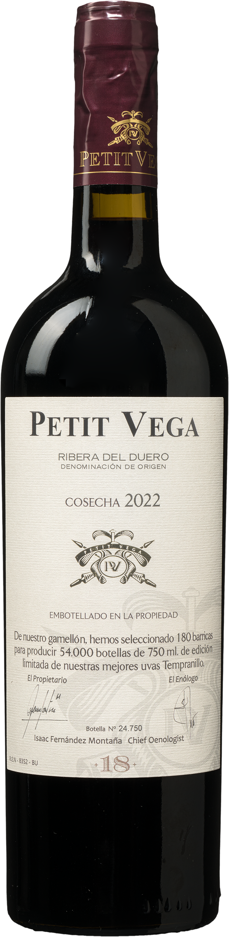 Wijnbeurs Petit Vega '18 Meses en Barrica' Ribera del Duero op Kist