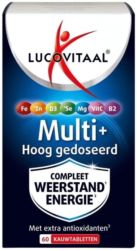 Lucovitaal Multi+ weerstand hoog gedoseerd 60 Kauwtabletten